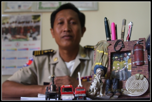 Kim Bunthoeun, Fire-Police Chief in Battambang, the second largest city (by population) in Cambodia 